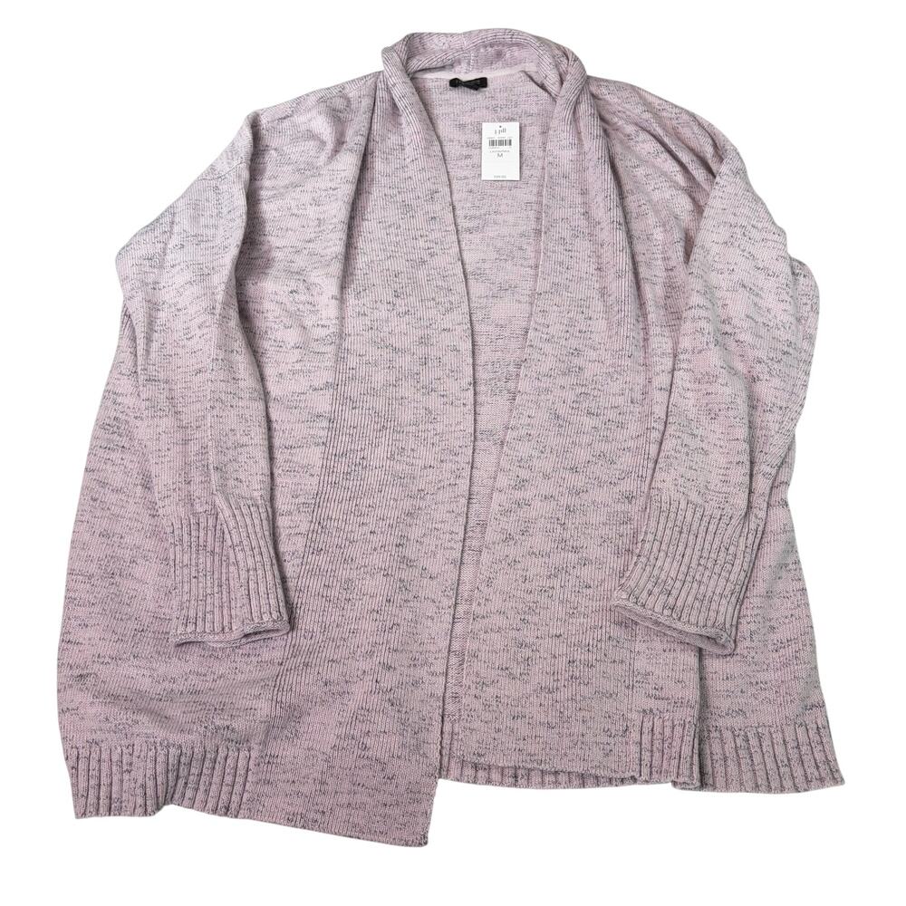 NWT J. Jill pink gray heathered long open cardigan sweater. Size M. classic